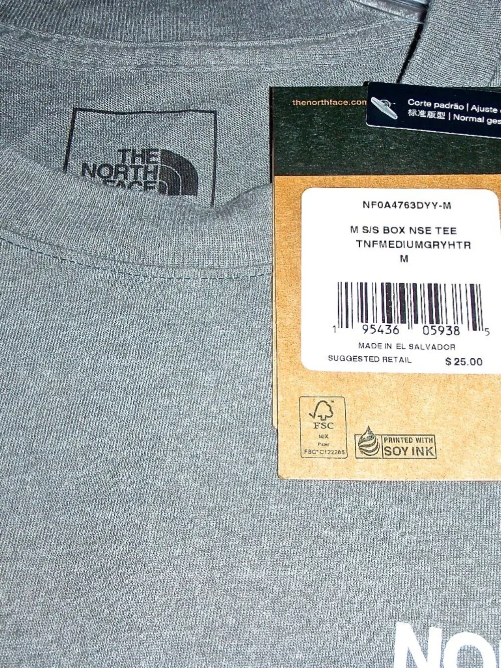 NORTH FACE MEN'S GREY SHORT SLEEVED T SHIRT SIZE M~ NWT!